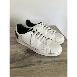 VALENTINO GARAVANI BACKNET White LEATHER SNEAKERS SIZE 43.5 Low Top Logo